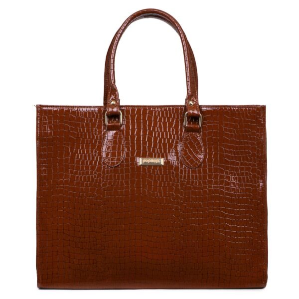 Woibes Croc Textured Tote