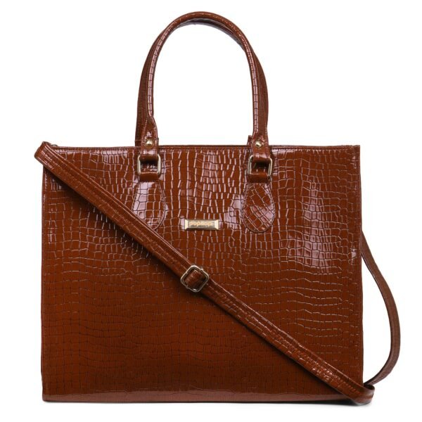 Woibes Croc Textured Tote