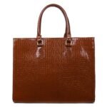 Woibes Croc Textured Tote