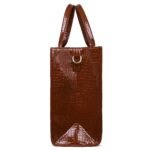 Woibes Croc Textured Tote