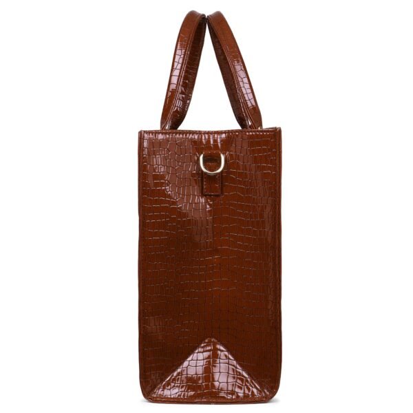 Woibes Croc Textured Tote